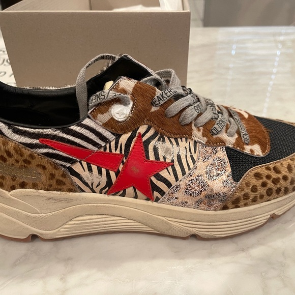 $695 Golden Goose Running Sole Sneakers in Animal-print Various Horsy EU 43 US10 - Picture 5 of 10